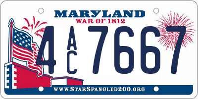 MD license plate 4AC7667