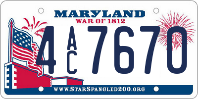 MD license plate 4AC7670