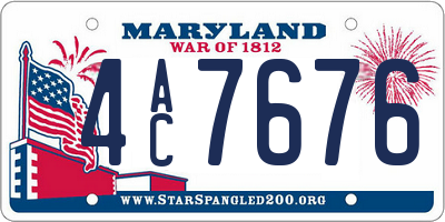 MD license plate 4AC7676