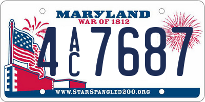 MD license plate 4AC7687