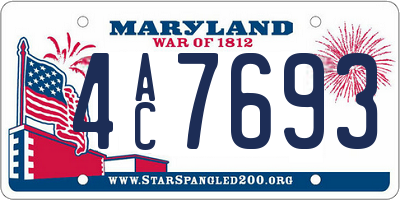 MD license plate 4AC7693