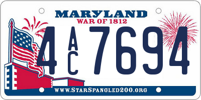 MD license plate 4AC7694