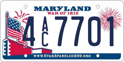MD license plate 4AC7701
