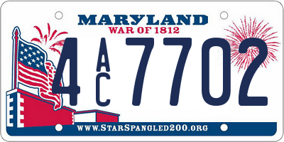 MD license plate 4AC7702