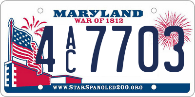 MD license plate 4AC7703