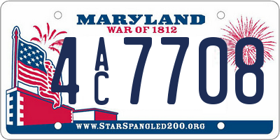 MD license plate 4AC7708