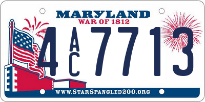 MD license plate 4AC7713