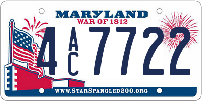 MD license plate 4AC7722