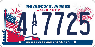 MD license plate 4AC7725