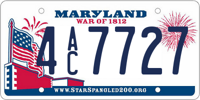 MD license plate 4AC7727