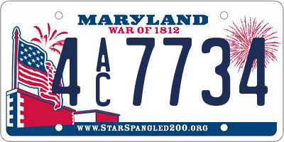 MD license plate 4AC7734