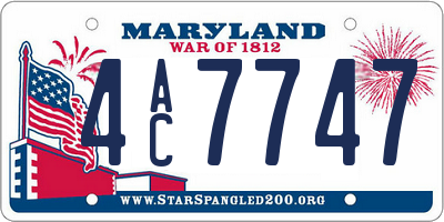MD license plate 4AC7747
