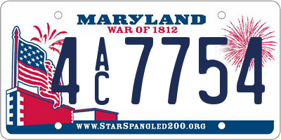 MD license plate 4AC7754