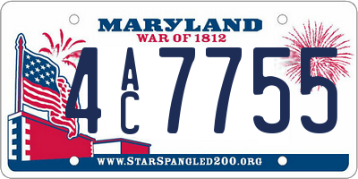 MD license plate 4AC7755