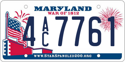 MD license plate 4AC7761
