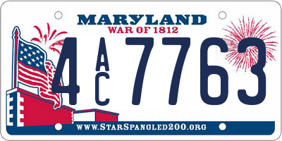 MD license plate 4AC7763