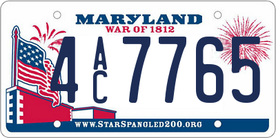 MD license plate 4AC7765