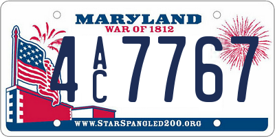 MD license plate 4AC7767
