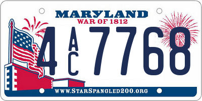 MD license plate 4AC7768