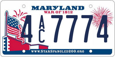 MD license plate 4AC7774