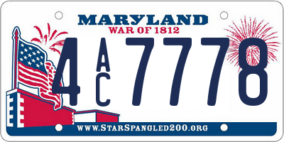 MD license plate 4AC7778