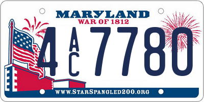 MD license plate 4AC7780