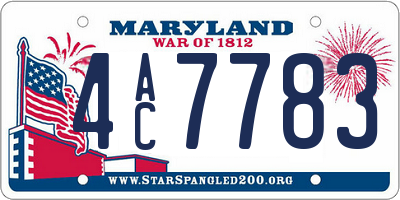 MD license plate 4AC7783