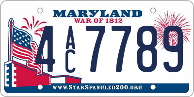 MD license plate 4AC7789