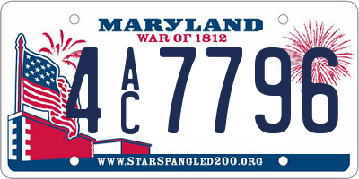 MD license plate 4AC7796