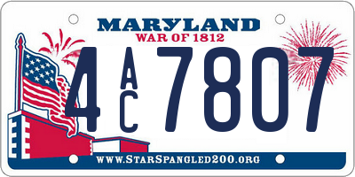 MD license plate 4AC7807