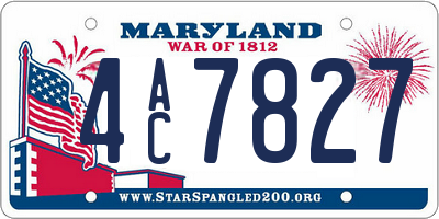 MD license plate 4AC7827