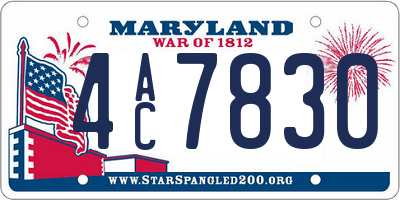 MD license plate 4AC7830