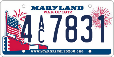 MD license plate 4AC7831