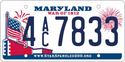 MD license plate 4AC7833