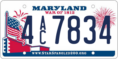 MD license plate 4AC7834