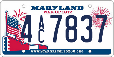 MD license plate 4AC7837