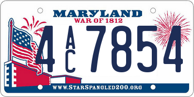 MD license plate 4AC7854