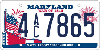 MD license plate 4AC7865