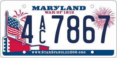 MD license plate 4AC7867