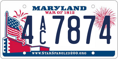 MD license plate 4AC7874