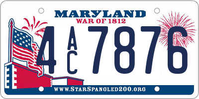 MD license plate 4AC7876