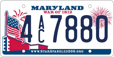 MD license plate 4AC7880