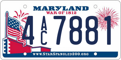 MD license plate 4AC7881