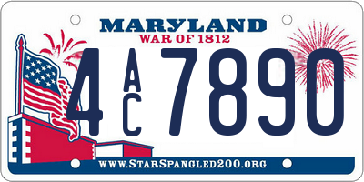 MD license plate 4AC7890
