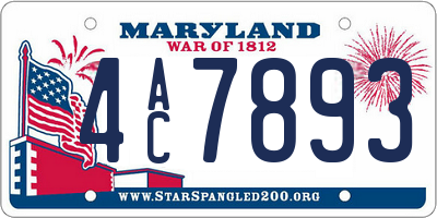 MD license plate 4AC7893
