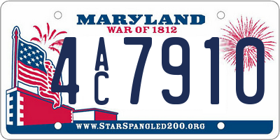 MD license plate 4AC7910