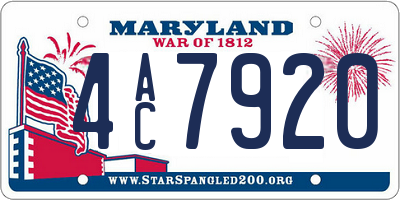 MD license plate 4AC7920