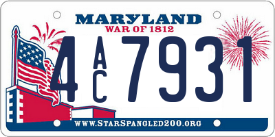 MD license plate 4AC7931