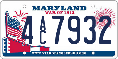 MD license plate 4AC7932