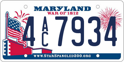 MD license plate 4AC7934